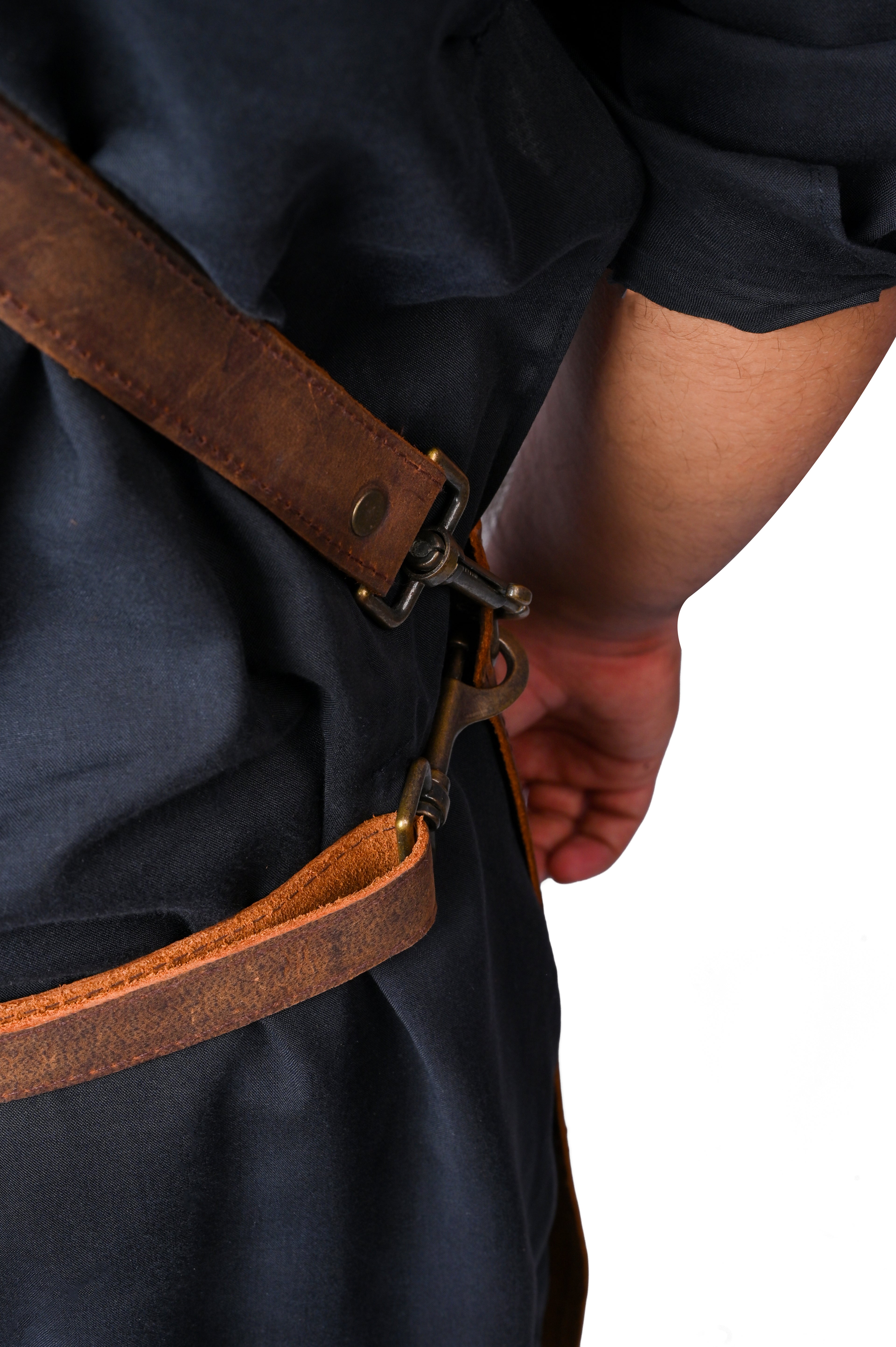 Leather Work Apron - X-Back Cross-Strap Utility Apron
