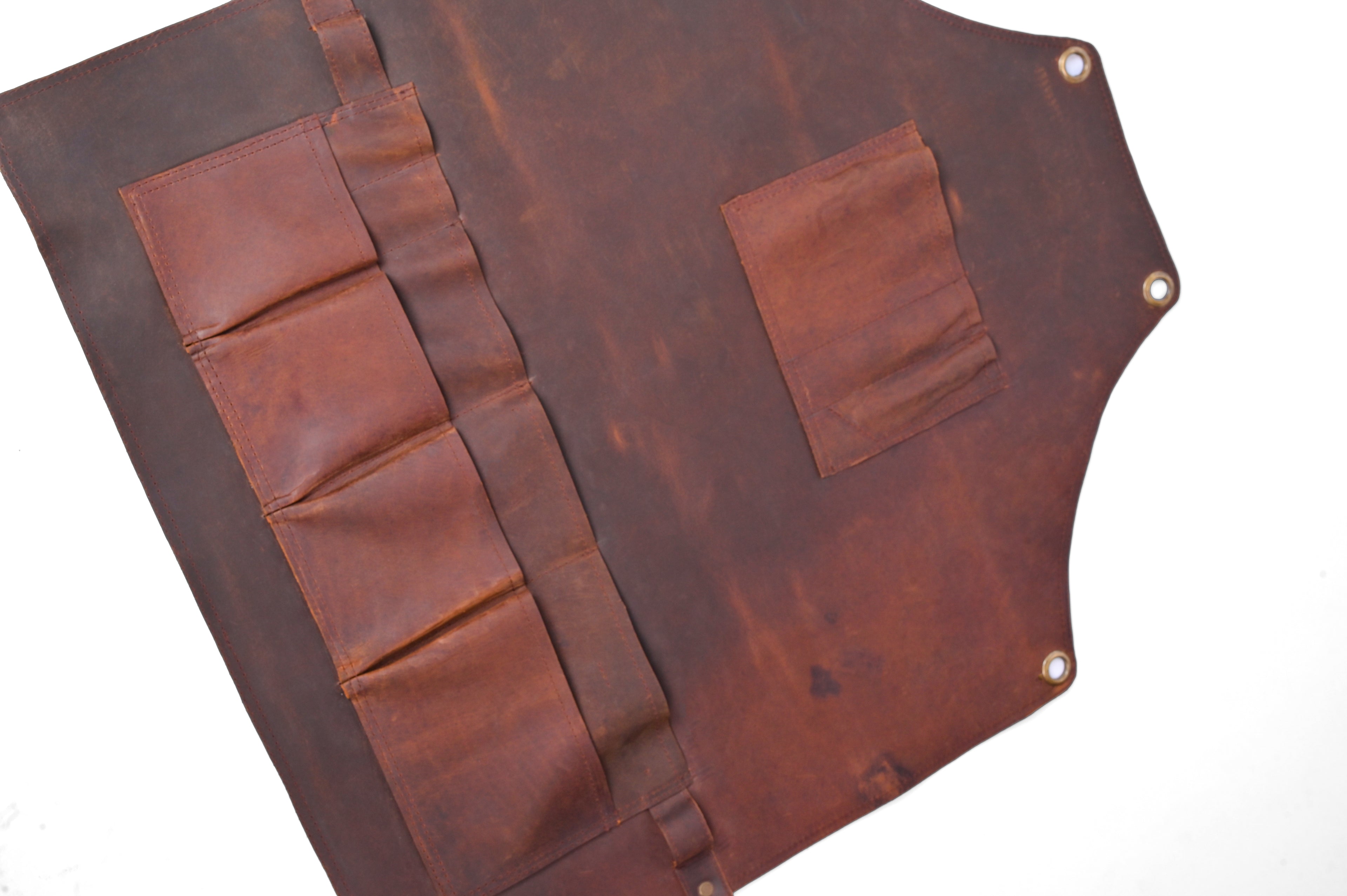 Leather Tool Apron - Multi-Pocket Cross-Back Work Apron