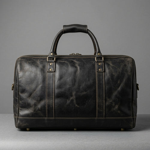 Black Heritage Leather Premium Duffle Bag