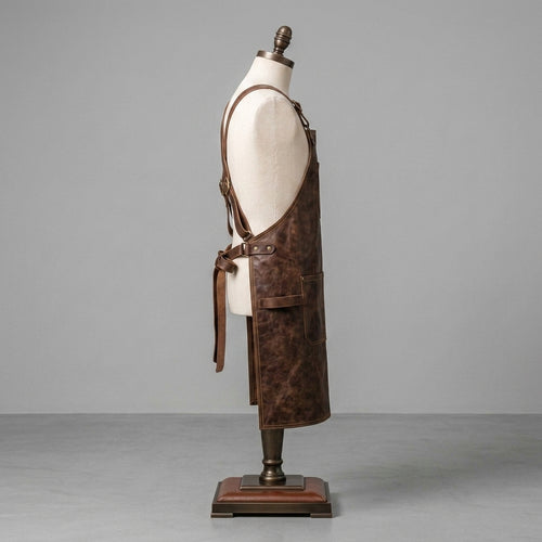 Heavy-Duty Genuine Leather Workshop Apron