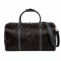Premium Black Cowhide Leather Travel Duffel Bag