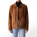 Women's Brown Suede Trucker Jacket