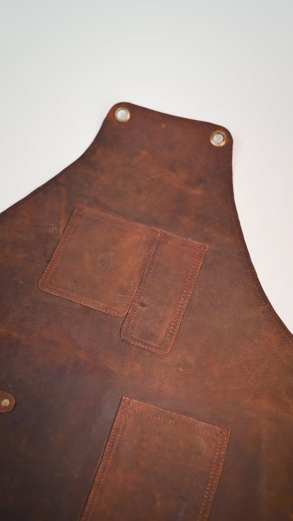 Handmade Leather Work Apron - X-Back Cross-Strap Utility Apron