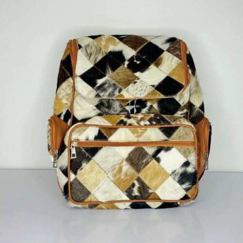 Leather & Cowhide Patchwork Backpack